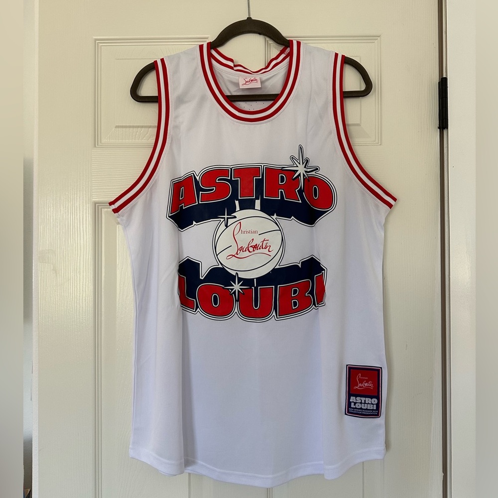 Christian Louboutin White and Red Jersey